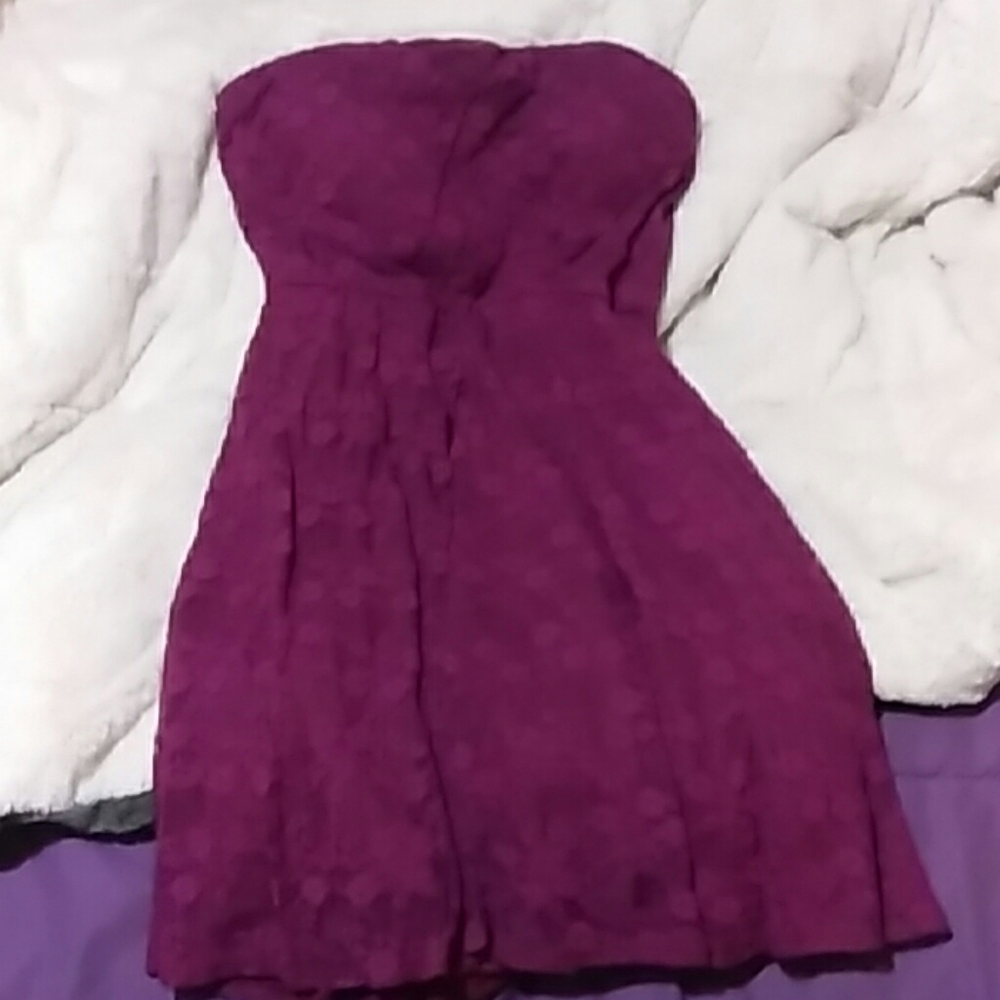 Purple strapless love reign mini dress